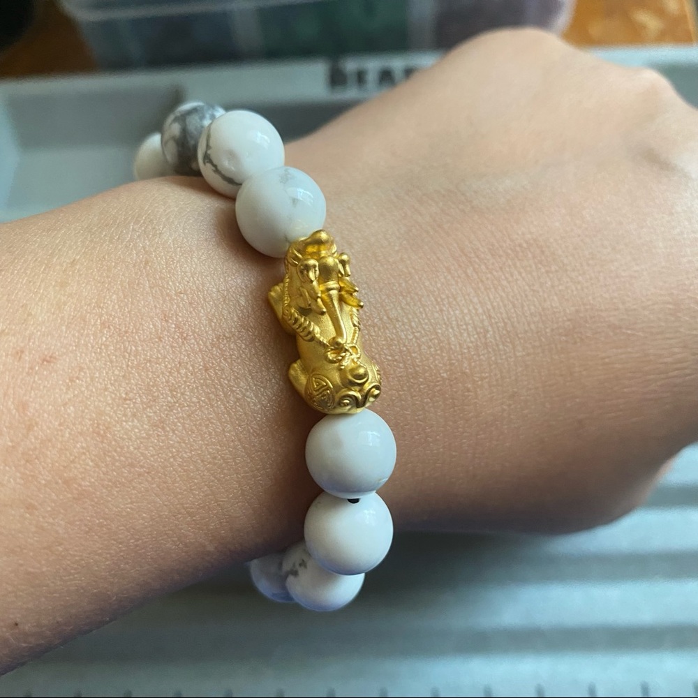 Real 24k Gold Pixiu Natural Stone Wealth B…